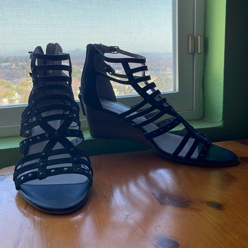 Gladiator zipper heels w/ brass detailing